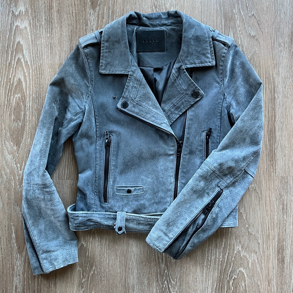 Blank NYC Genuine Suede Leather Moto Jacket